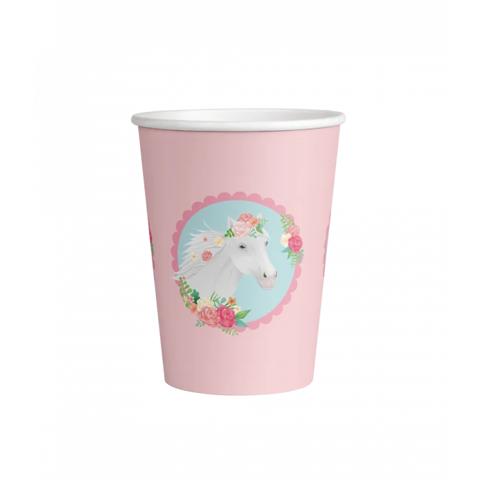 Feestbekers Paard Roze Dreams (8st)