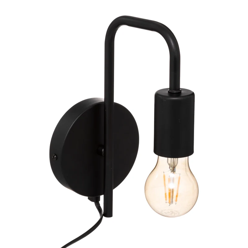 Atmosphera Wandlamp - Lamp - Zwart en Metaal - H25cm
