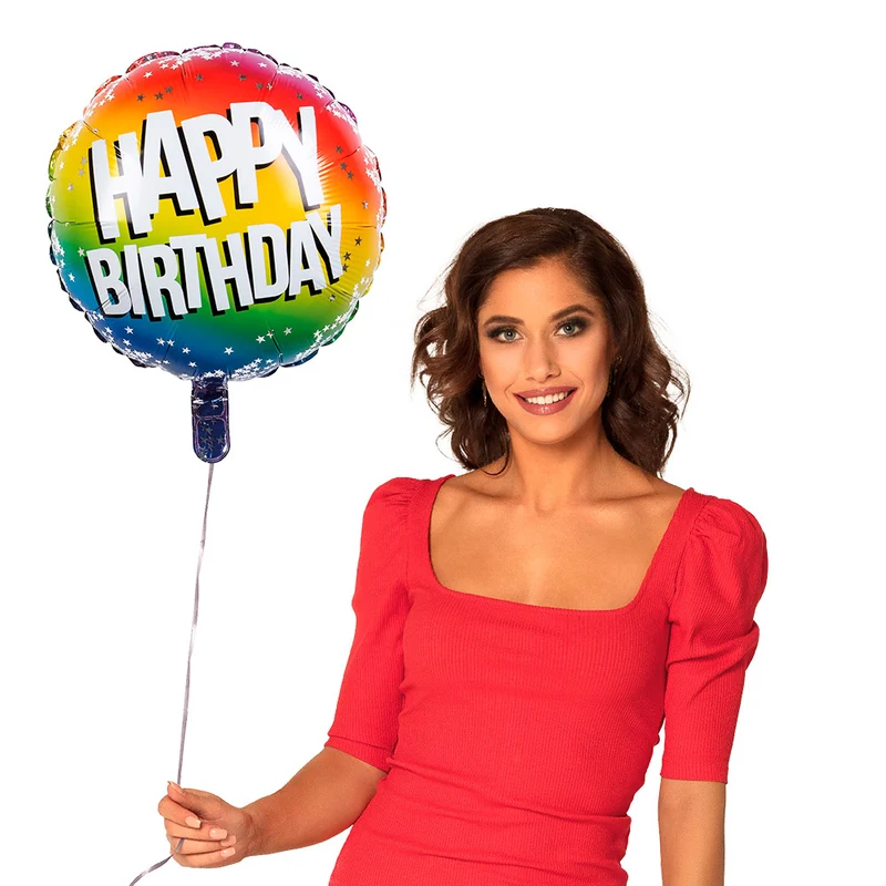Folieballon Rainbow 'Happy birthday'