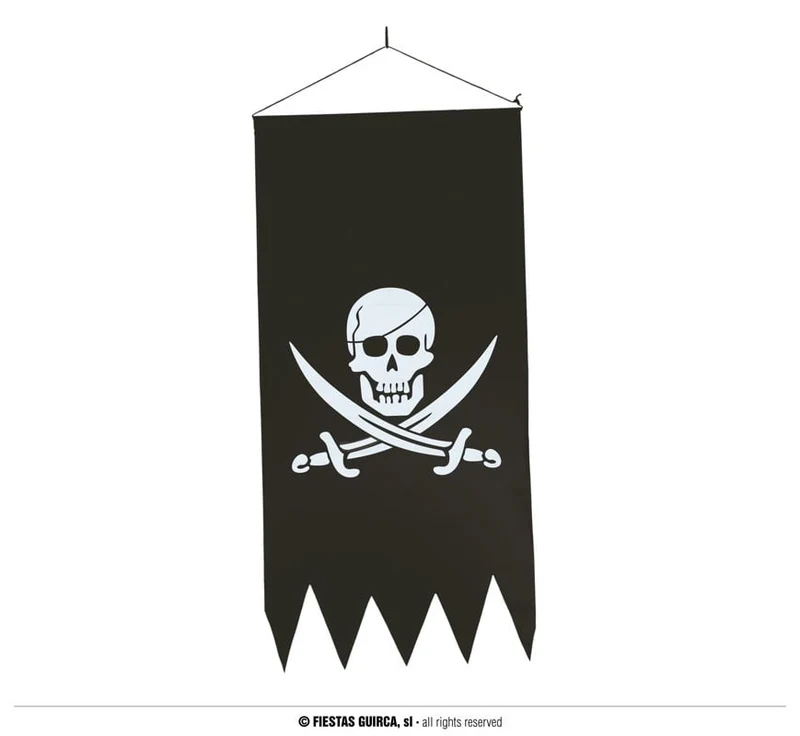 Piraten Banner Schedel & Zwaarden (40x80cm)