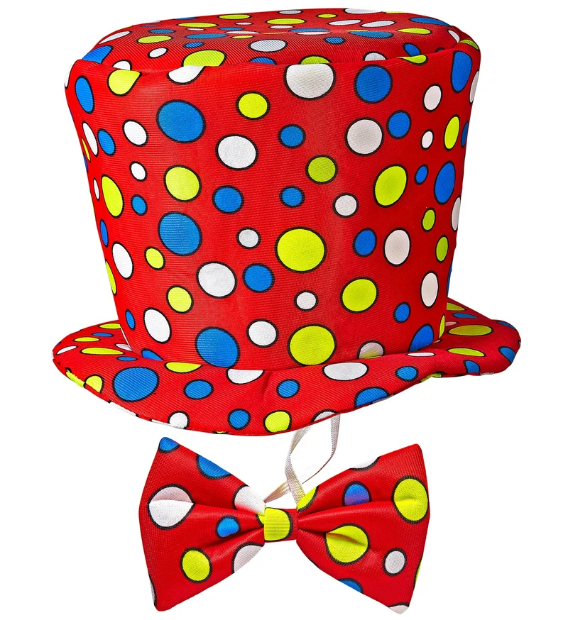 Clowns hoed met strik rood kinderen