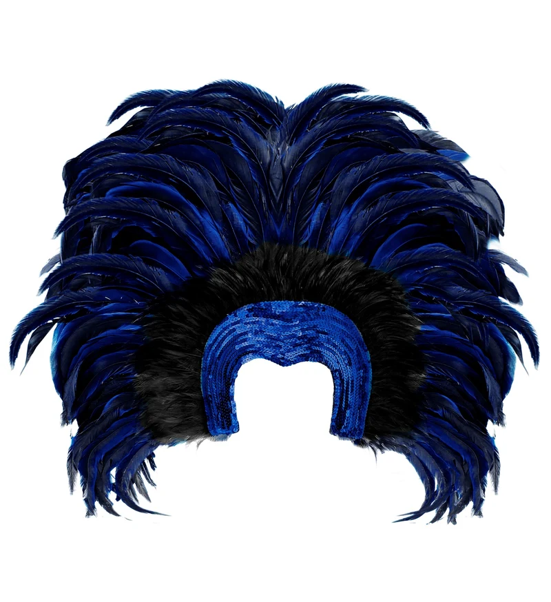 Braziliaanse veren hoofdbedekking blauw