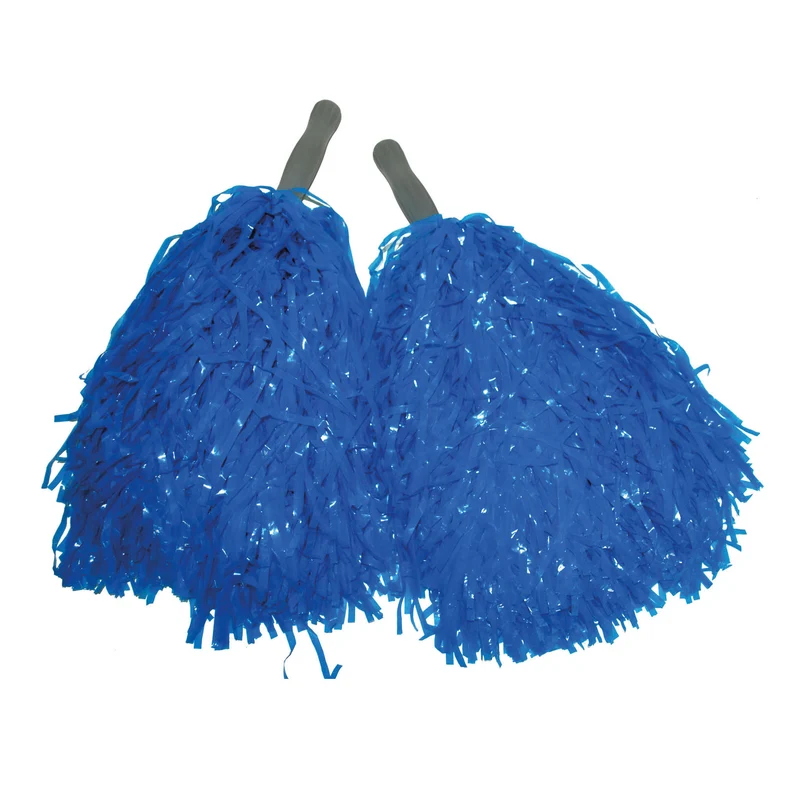 Blauwe pom poms met stokje