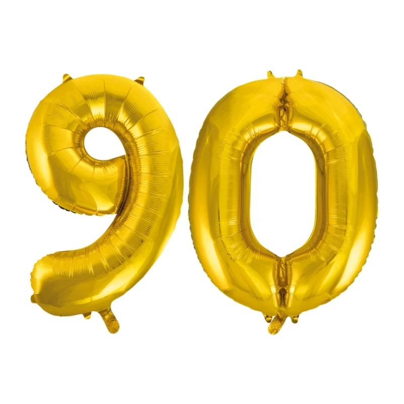 Folieballon 90 jaar Goud 66cm