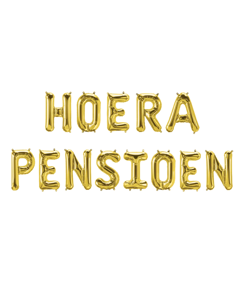 Set Folie Ballonnen - Hoera Pensioen Goud