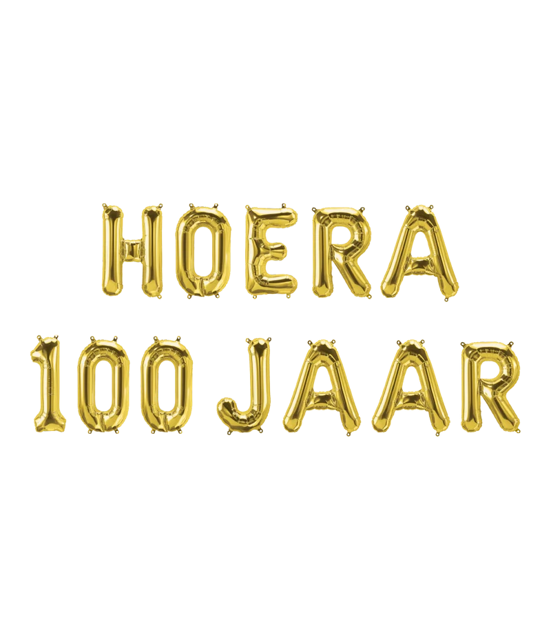 Set Folie Ballonnen - Hoera 100 Jaar Goud