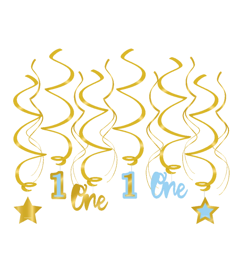 Hangdecoratie Swirls Verjaardag Jongen 1 Jaar