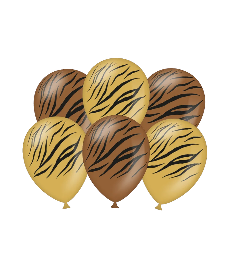 Tijgerprint Ballonnen (6st)