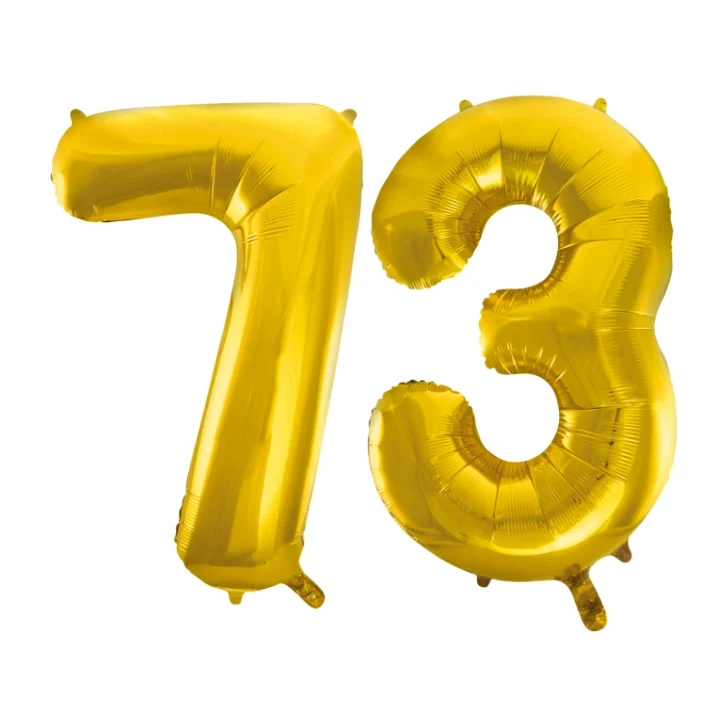 Folieballon 73 jaar Goud 66cm