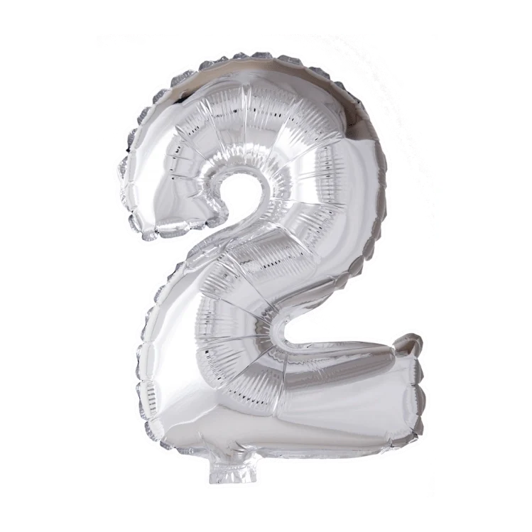 Folieballon 2 jaar zilver 86cm