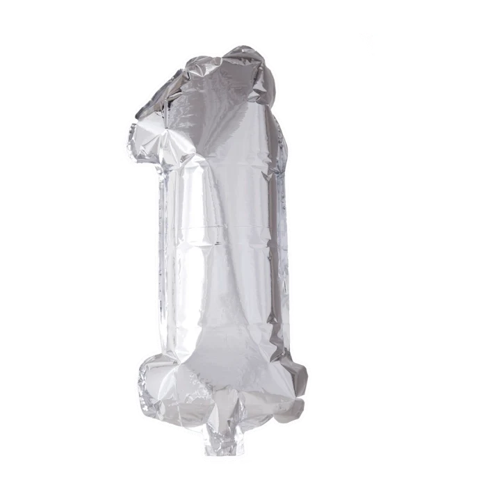 Folieballon 1 jaar zilver 41cm
