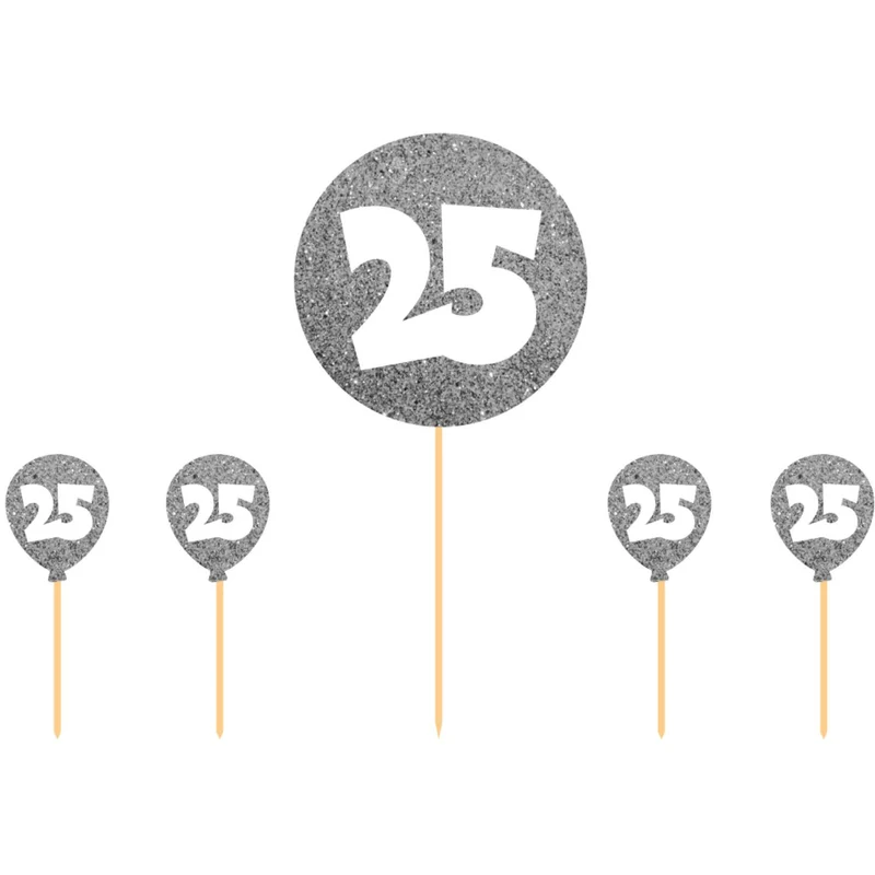 25 jaar taartdecoratie zilver versiering