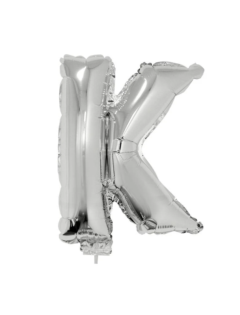 Folie ballon letter K Zilver