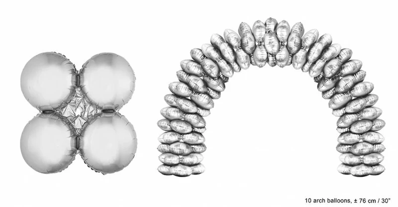 Grote ballonboog folieballonen Zilver