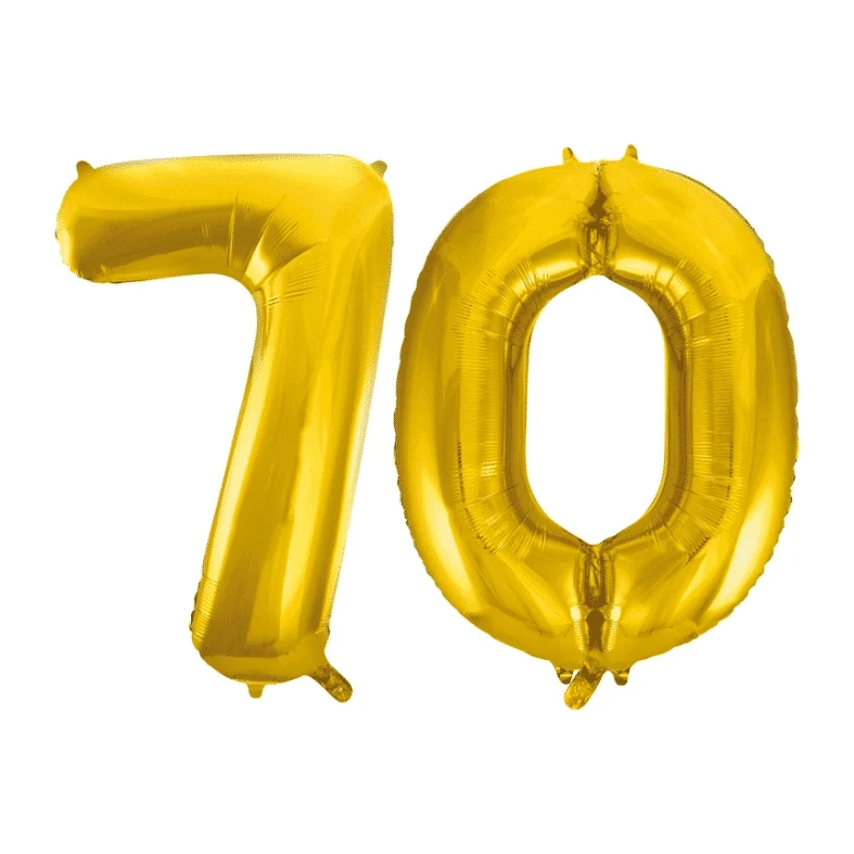 Folieballon 70 jaar Goud 86cm
