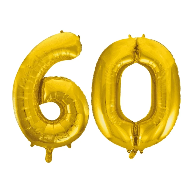 Folieballon 60 jaar Goud 86cm