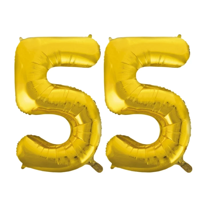 Folieballon 55 jaar Goud 86cm