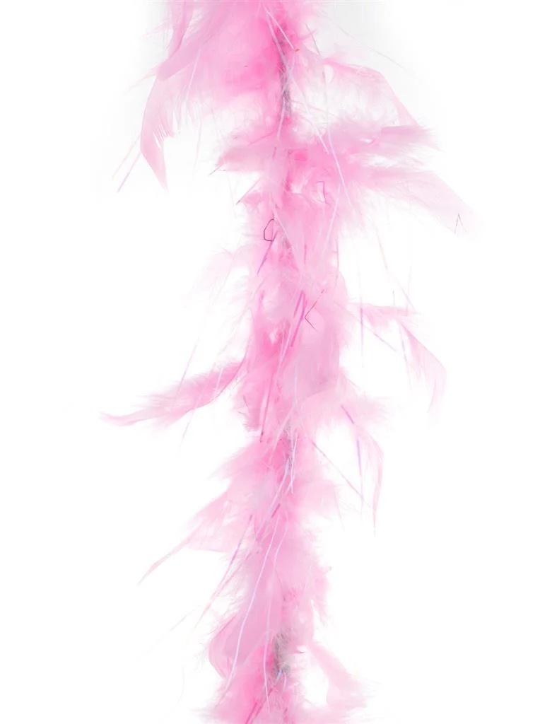 Roze veren boa met zilveren lurex draad 45gram