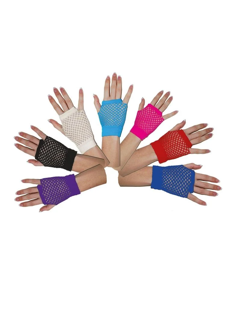 Paarse visnet handschoenen kort model