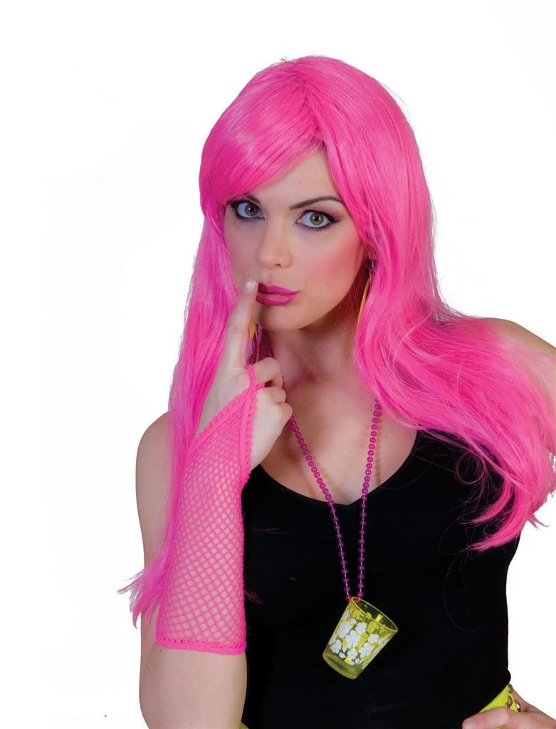 Roze/Fuchsia pruik Noah lang haar