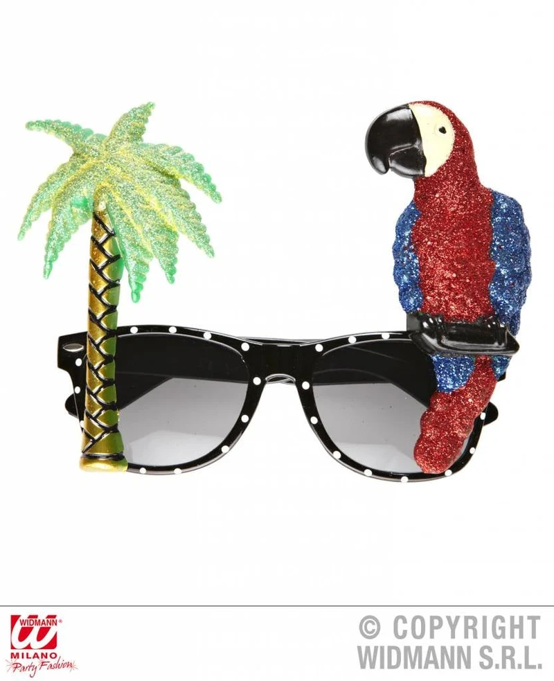 Bril papegaai en palmboom