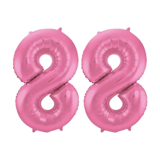 Folieballon 88 jaar metallic roze mat 86cm