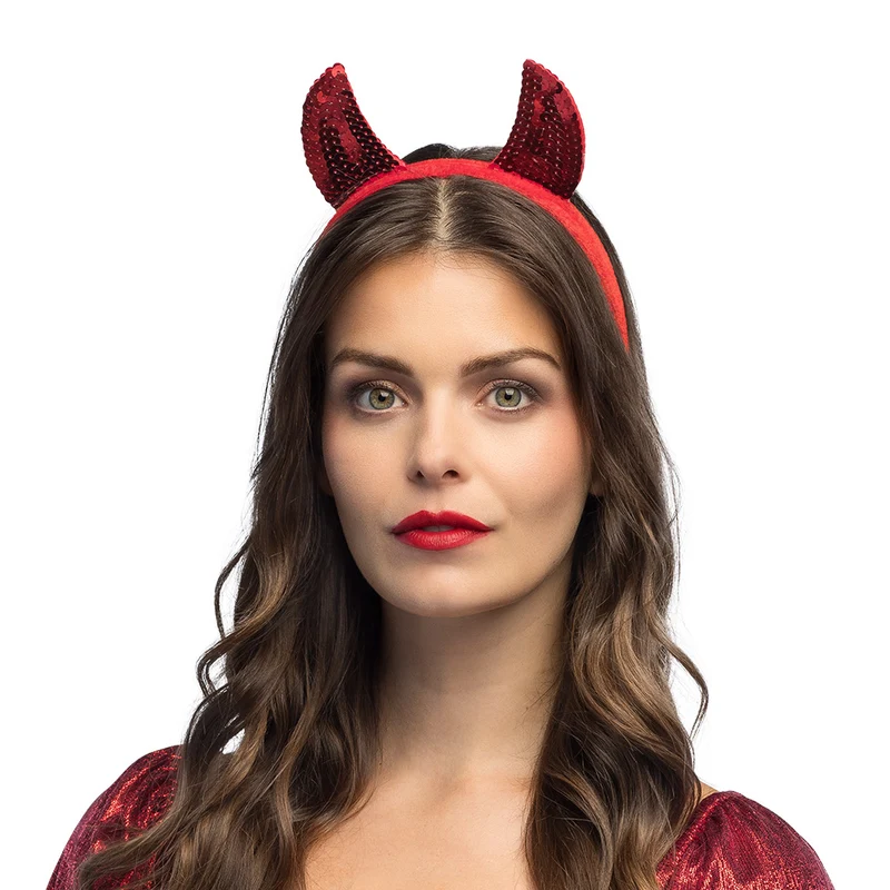 Diadeem duivelhoorntjes pailletten promo
