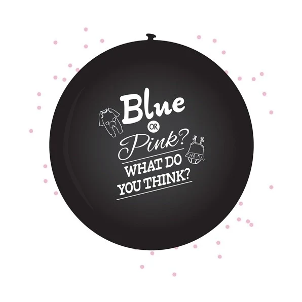 XL Gender Reveal Ballon 60cm Meisje Roze confetti