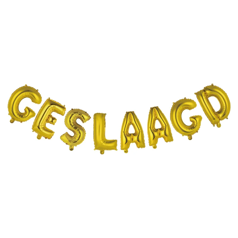 Folieballon Geslaagd letters goud 41cm