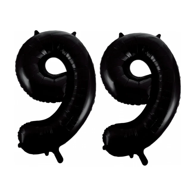 Folieballon 99 jaar zwart 86cm