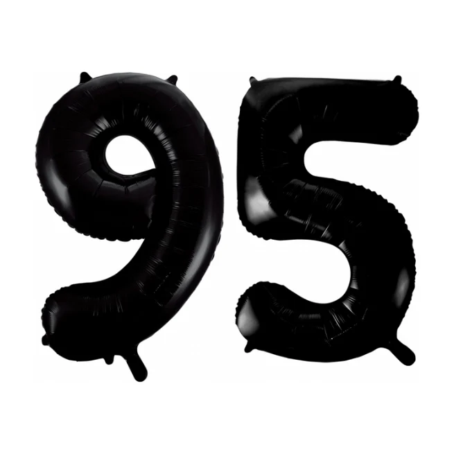 Folieballon 95 jaar zwart 86cm