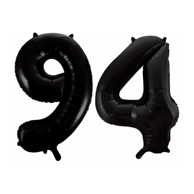 Folieballon 94 jaar zwart 41cm