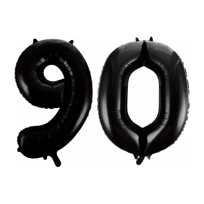 Folieballon 90 jaar zwart 86cm