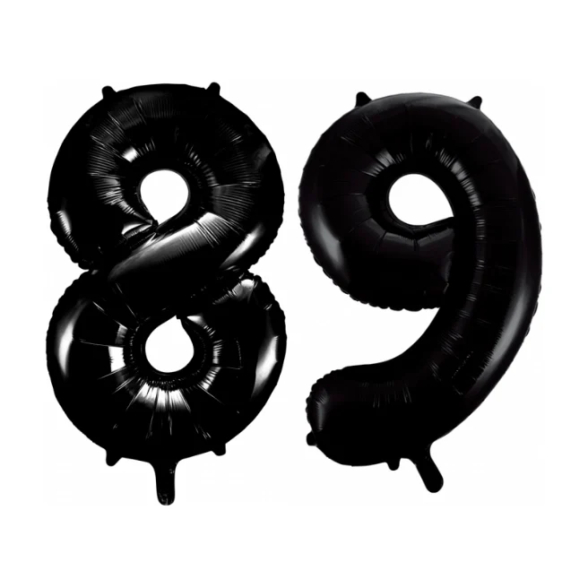 Folieballon 89 jaar zwart 86cm
