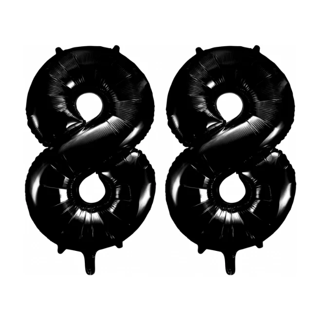 Folieballon 88 jaar zwart 41cm