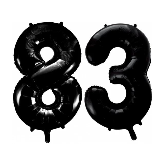 Folieballon 83 jaar zwart 86cm