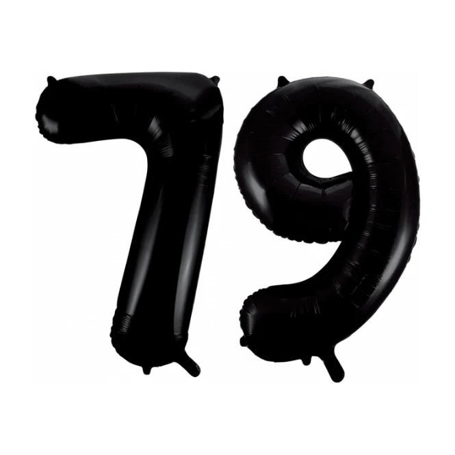 Folieballon 79 jaar zwart 86cm