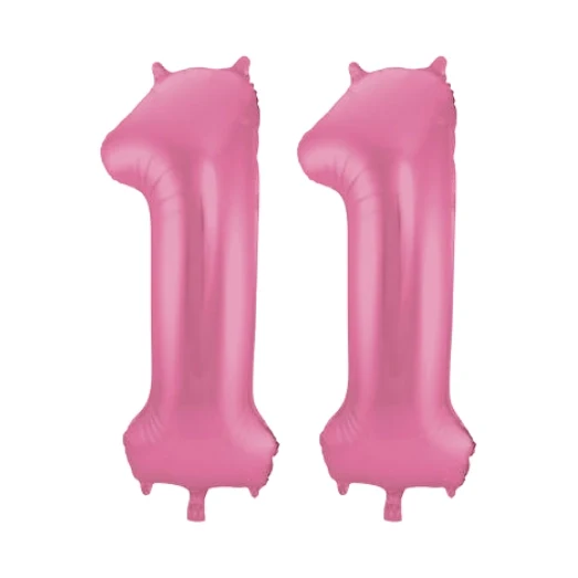 Folieballon 11 jaar metallic roze mat 86cm