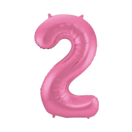 Folieballon 2 jaar metallic roze mat 86cm