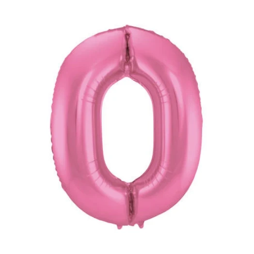 Folieballon cijfer 0 metallic roze mat 86cm