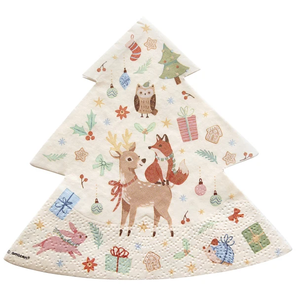 Winter Woodland Kerstboom Servetten (16st)