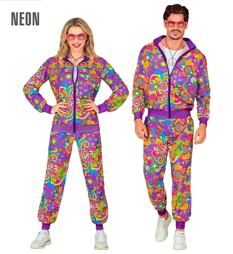 Neon Flower Power Trainingspak Paars
