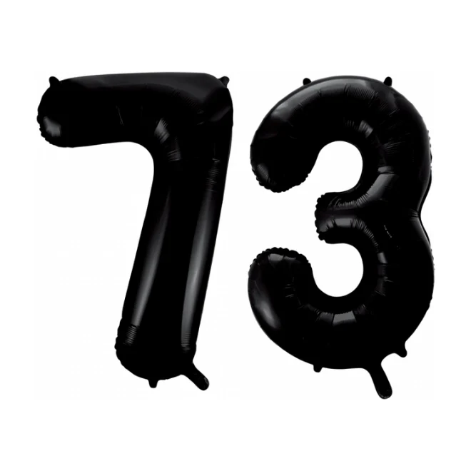 Folieballon 73 jaar zwart 86cm