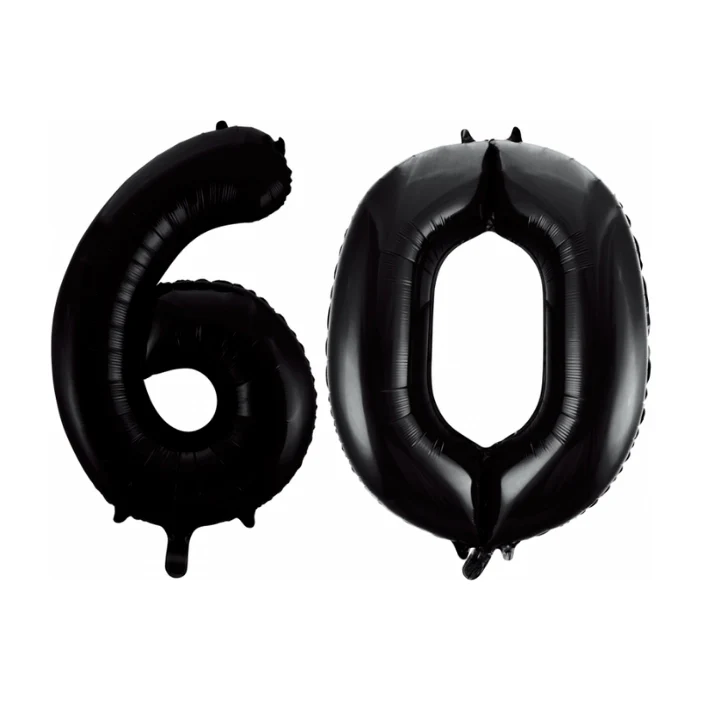 Folieballon 60 jaar zwart 41cm