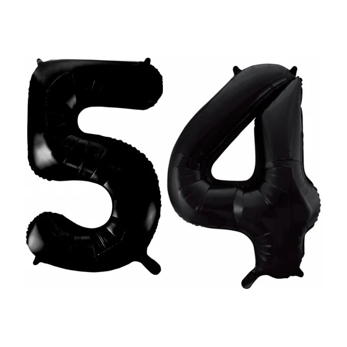 Folieballon 54 jaar zwart 41cm