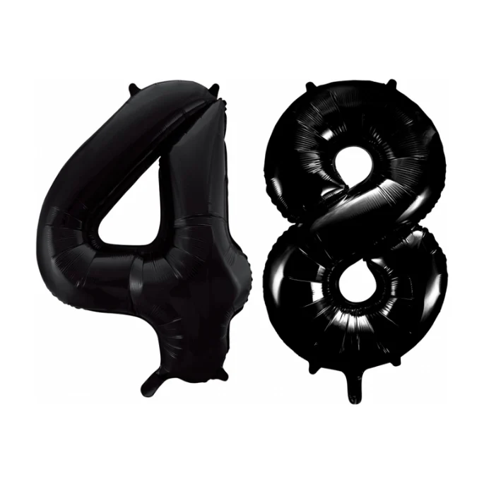Folieballon 48 jaar zwart 86cm