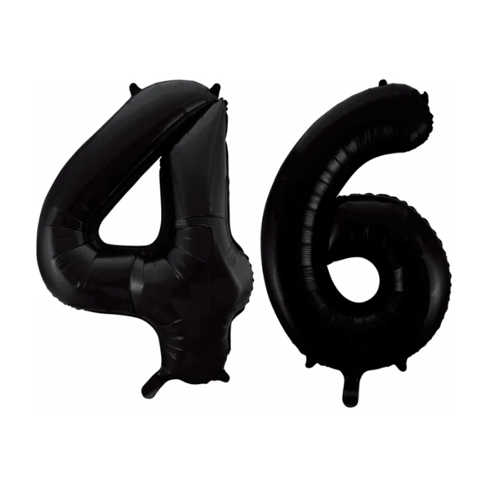 Folieballon 46 jaar zwart 86cm