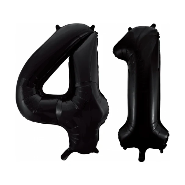Folieballon 41 jaar zwart 86cm