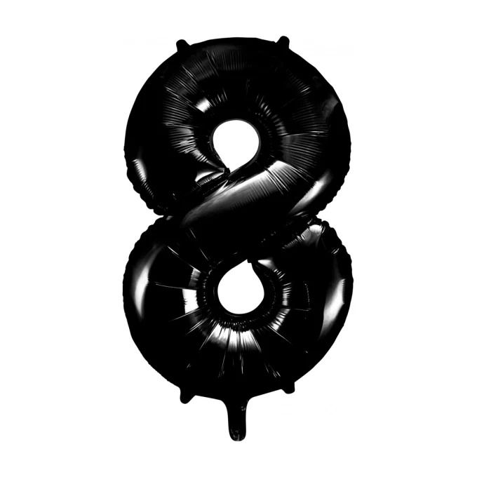 Folieballon 8 jaar zwart 86cm
