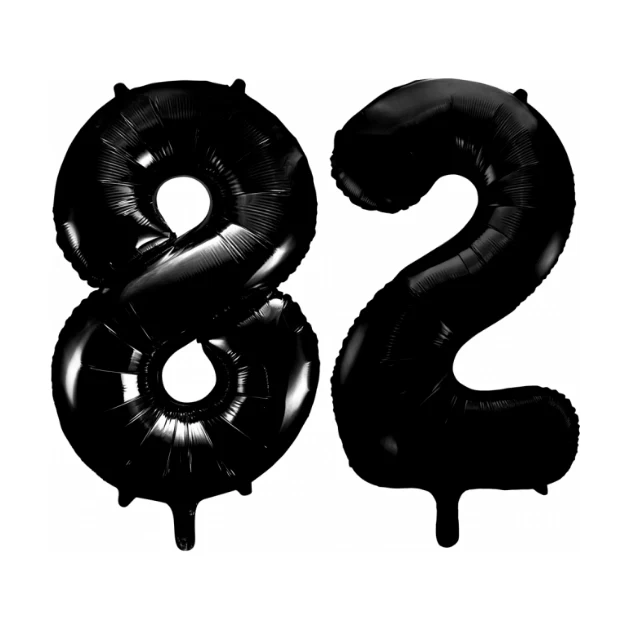 Folieballon 82 jaar zwart 86cm